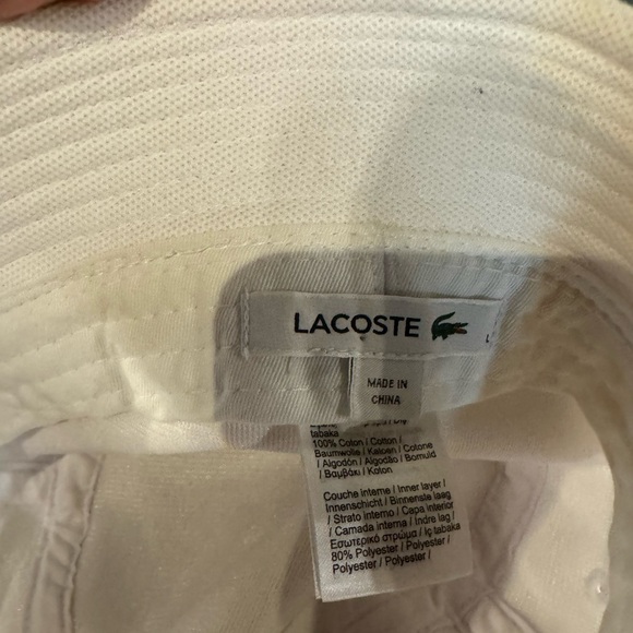 Lacoste UNISEX PIQUÉ BUCKET HAT WHITE - Picture 5 of 5